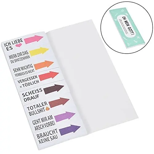 Produktbild: Lustig Haftnotizen die bunten Klebezettel 8 Blöcke 50 Blatt Büro Gadgets Lehrer Geschenke Studenten Block Sticky Notes Streifen Page Marker Textstreifen bunten Klebezettel - 400 Blatt 19x59mm