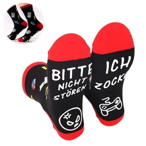 Produktbild: Lustige Gaming Socken Gamer Geschenk Mit Spruch Bitte Nicht StÖren Ich Zocke Neuheit Baumwollsocken Gamer Knöchel Socken Für Zocker Männer Herren Jungs Damen Spieler
