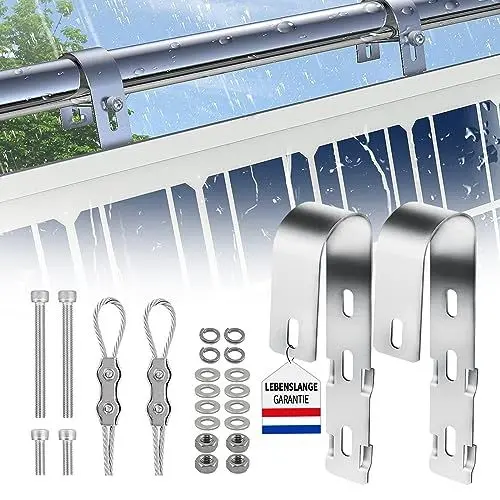 Produktbild: Lutranstra 2 Stück Balkonkraftwerk Befestigung Haken, Halterung Balkonkraftwerk Haken , Solarmodul Halterung Haken für Befestigung Solarmodul, Universal PV Modul Halterung Haken