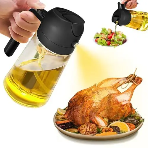 Produktbild: Lutranstra 2 in 1 Ölsprüher für Speiseöl, 500 ml Öl Sprühflasche, Ölspray zum Kochen, Hochwertiger Öl Zerstäuber für die Küche, Ölflasche
