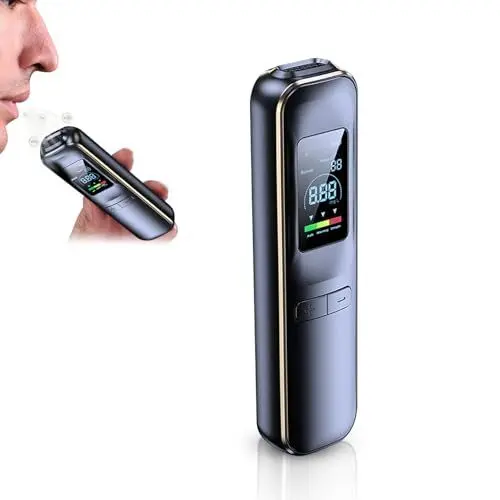 Produktbild: Lutranstra Alkoholtester Polizeigenau, Alkohol Tester Promillemessgerät, Aufladbar, Professioneller Alkohol Tester mit Digitaler Blauer LCD-Anzeige und Halbleiter Sensorik(Kein Blasrohr erforderlich)