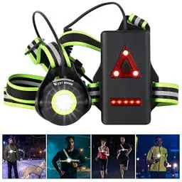 Produktbild: LuTuo Lauflicht, 500 Lumen Lauflampe Sport, 90° Verstellbarer Balken, USB Wiederaufladbare , Wasserdichtes Licht, 360° Reflektierend Brustlicht, LED Brustlampe Laufen for Joggen Angeln