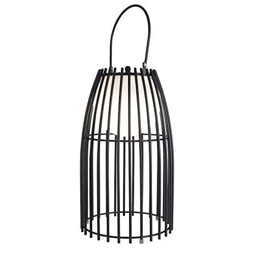 Produktbild: LUUK LIFESTYLE Hochwertige LED Design Lampe, 3-Stufen-Dimmbar, moderne Laterne, umweltfreundlich und wiederaufladbarer Akku, 72 Std Laufzeit, Eisenverstrebung, skandinavisches Design, schwarz matt