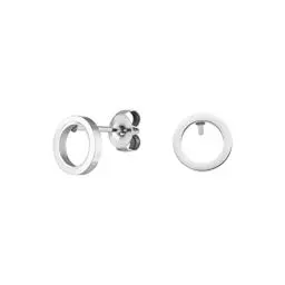 Produktbild: LUUK LIFESTYLE Schlichte Ohrringe aus Edelstahl, Damen Ohrstecker, Glücksbringer Geschenk für Frauen und Mädchen, filigran & wasserfest, Kreis I rund I Ring, silber