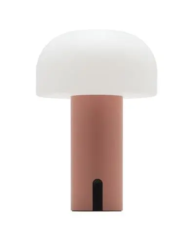 Produktbild: LUUK Studio NEU LED Pilz-Lampe, spritzwasserfest IP 44 geeignet für Garten, Terrasse und Balkon, lange Leuchtdauer, kabellos & wiederaufladbarer Akku, Matt Rosa