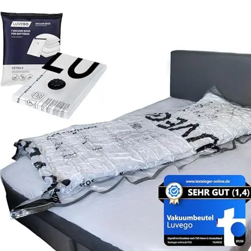 Produktbild: Luvego Vakuumbeutel 240x130CM, Vakuumbeutel Matratze XXL, Aufbewahrungsbeutel für Matratze, Vakumierbeutel Geeignet für Matratzen, Matratzenhülle, Staubsaugerbeutel für Matratzen 1 Stück