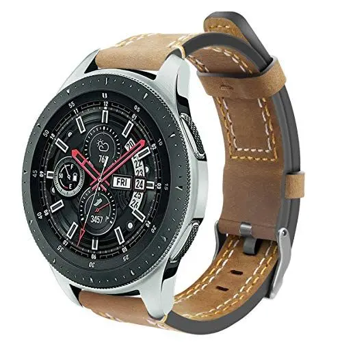 Produktbild: Lux Mary kompatibel mit Amazfit Pace/Stratos/GTR 47mm Armbänder Armband Leder, Schlank Ersatzband Band Uhrenarmband (22mm, Verrücktes Pferd)