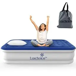 Produktbild: Luxchoice Deluxe Luftbett Selbstaufblasend mit Eingebauter Pumpe Aufblasbares Bett Schnelles Aufblasen in 3 Minuten Tragbares luftmatratze für Zuhause Camping Reisen Gästebett