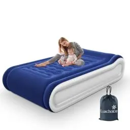 Produktbild: Luxchoice Luftbett Selbstaufblasend Luftmatratze mit Eingebautem Kopfkissen und Integrierter Elektrischer Pumpe Tragbar Gästebett Aufblasbare Matratze 1 Person für Camping Reisen Innenbereich Air Bed