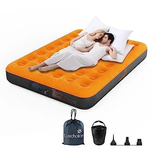 Produktbild: Luxchoice Luftmatratze Selbstaufblasend Aufblasbare Matratze mit Tragbare Pump Luftbett 2 Personen Gästebett für Camping Reisen Wandern Innenbereich