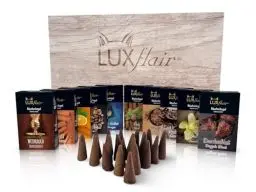 Produktbild: LUXflair Räucherkegel Set Winter – 10 Packungen mit je 20 Stück, pro Kegel ca. 20 Minuten Glimmdauer, für gemütliche Atmosphäre & langanhaltenden Duftgenuss