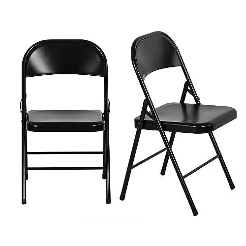 Produktbild: LuxNook 2 Stück Klappstuhl Starker Metallrahmen Campingstuhl Faltbarer Stuhl Bürostuhl Platzsparender Schreibtischstuhl für Gast, Besucher & Konferenz Temporärer Sitz, 150kg belastbar