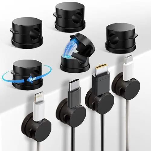 Produktbild: Luxoraiova 9 Stück Kabelhalter Magnetisch, Kabel Organizer, Magnetische Schreibtisch Kabel Organizer, Stark Haftende Draht Ladegerät Halter für Nachttisch, Küchengeräte