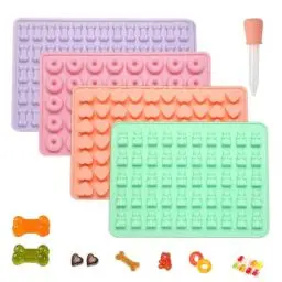 Produktbild: Luxoraiova Backmatte Hundekekse, 4 Stück Backmatten für Hundeleckerlies Set, Silikon Backform Hundekekse für DIY Hundekekse, Schokolade, Süßigkeiten, Kekse, BPA-frei