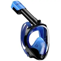 Produktbild: LUXPARD Schnorchelmaske Vollmaske, Vollgesichts Taucherbrille für Erwachsene und Kinder, Anti-Fog Anti-Leck 180 Panorama Weitblick Tauchmaske (Schwarz & Blau, S/M)