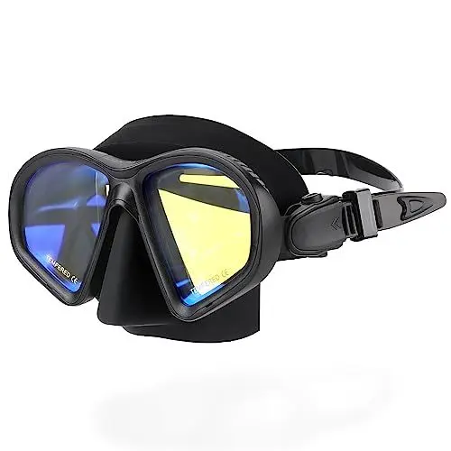 Produktbild: LUXPARD Tauchmaske, Taucherbrille zum Tauchen, Schnorcheln und Freitauchen. Anti-Fog Anti-Leck Geringes Volumen Tauchmaske mit UV-beschichteten Gläsern, Tauchausrüstung für Erwachsene (Schwarz)