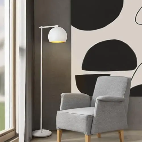 Produktbild: lux.pro Stehleuchte, zeitloser Stil, elegant, Design für Wohnzimmer, Schlafzimmer, Büro, E27, Metall, Höhe 156 cm, Weiß