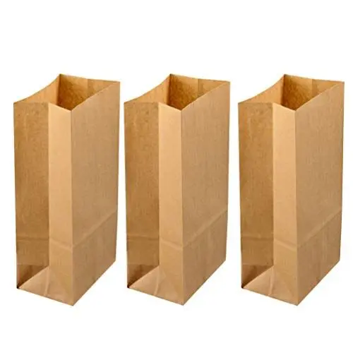 Produktbild: Luxshiny 100st Einkaufstüten Aus Papier Geschenktüten Aus Papier Papiertüten Mit Quadratischem Boden Einweg-lunchtüten Süßigkeiten-geschenktüten Snack-Popcorn-Tasche Brotbeutel Glasur