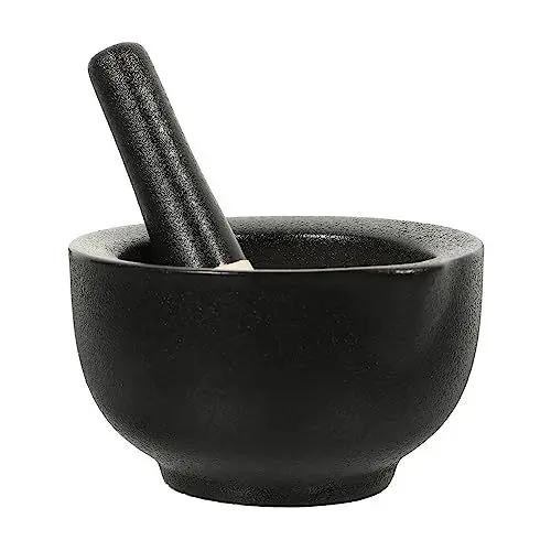 Produktbild: Luxshiny 1 Satz Mahlbecher Mit Mahlstab Gewürzstampfer Molcajet Mexicano Mörser Und Stößel Ingwer Knoblauch Tablettenbrecher Medizin Mühle Keramik Baby Schwarzer Pfeffer Medizin Utensil