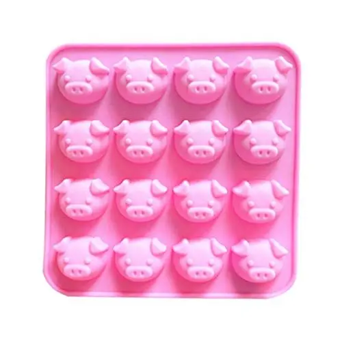 Produktbild: Luxshiny Schweinchen Silikonformen Schweinchen Backform Schokoladenformen Form Eiswürfelform Süßigkeiten Schokoladenform DIY Gelee Dessert - 16 Mulden