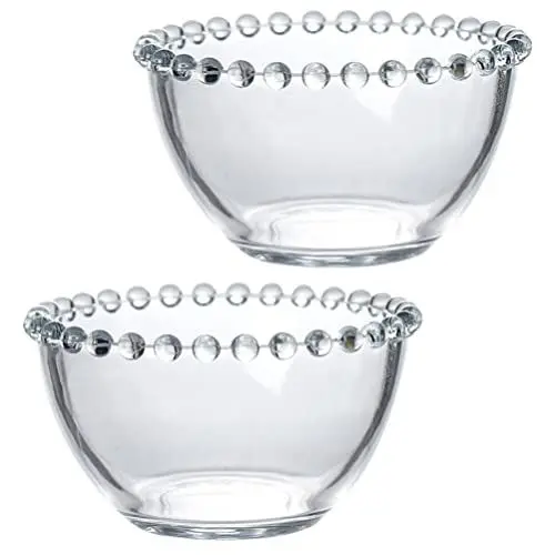 Produktbild: Luxshiny Groß 2St klare Glasschale Salatschüssel Salatbecher aus Glas dekorative Eisbecherschale geschirrtuch Nudeln Nudeln Frühstücksschalen aus Glas transparente Obstschale Perle