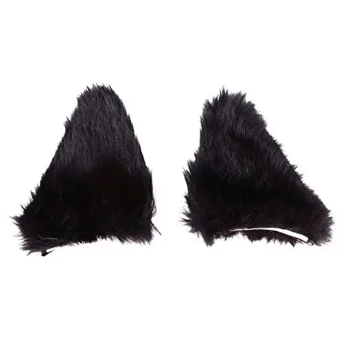 Produktbild: Luxshiny 2st Katzenohren Haarnadel Halloween-ohr-haarspange Katzenohrenclips Kätzchenohrclips Schwarze Katzenohren Katzenohrclips Clip Auf Katzenohren Einzigartig Tier Flanell Fräulein