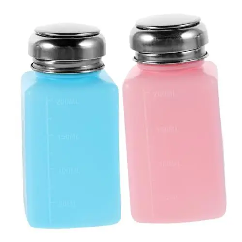 Produktbild: Luxshiny 2stücke Drücken-lösungsmittel-spender Mit Druck-design Antistatische Leere Flasche Nachfüllbar Alkohol Pumpe Flüssigkeit Container Für Industrie Reinigungsmittel