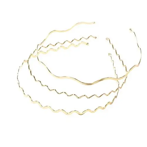 Produktbild: Luxshiny 3 Stück Haarreif Metall Schmal, Metall Welle Haarband Haarreif Gold Hochzeit Haarreifen Damen Rutschfest Welliges Blondes Stirnband für alle Haarreifen