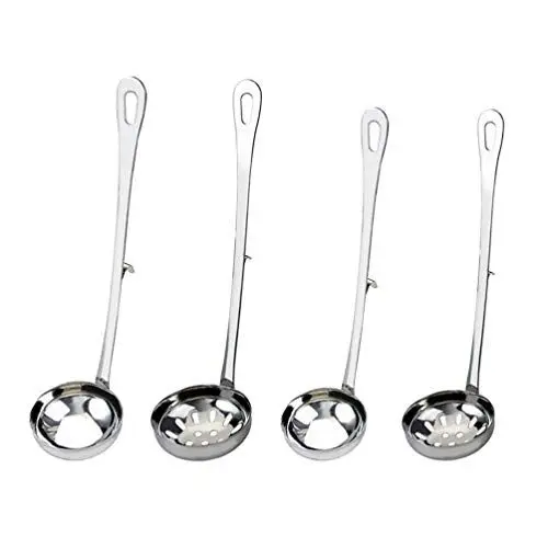 Produktbild: Luxshiny 4 Stück Schaumlöffel Für Siebpfanne Sieb Löffel Sieb Mit Langem Griff Kochkelle Suppenkelle Löffel Suppenlöffel Mit Langem Griff Hot-pot-siebschaufeln Mit Haken