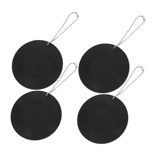 Produktbild: Luxshiny 4stücke Schlüsselanhänger Aus Vinyl-schallplatte Musikliebhaber-anhänger Mit Dj-disc Anhänger Aus Vinyl-schallplatte Für Schlüssel Taschen Und Rucksäcke Deko Für Party Und