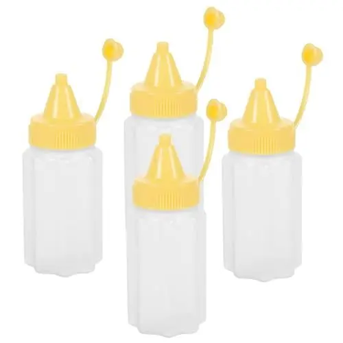 Produktbild: Luxshiny 4stücke Teiliges Mini Quetschflaschen Für Saucen Wiederverwendbare Ketchup Und Senfspender Für Bbq Picknick Und Lunchboxen Aus Robustem Für Dressing Und Gewürze