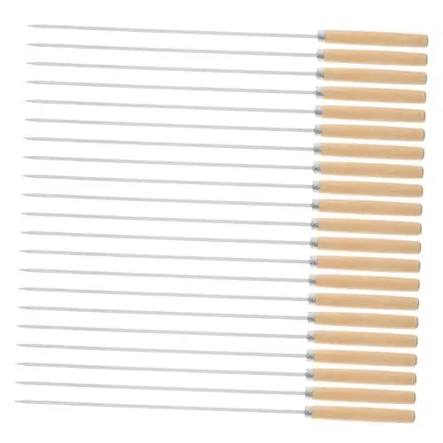 Produktbild: Luxshiny 50 Stück Grillspieße Mit Schild Für Smores Grillspieße Grillspieße Flache Spieße Für Kabobs Spieße Für Grillspieße Spießgrill Campingspieße Bbq Spieße Holzspieße