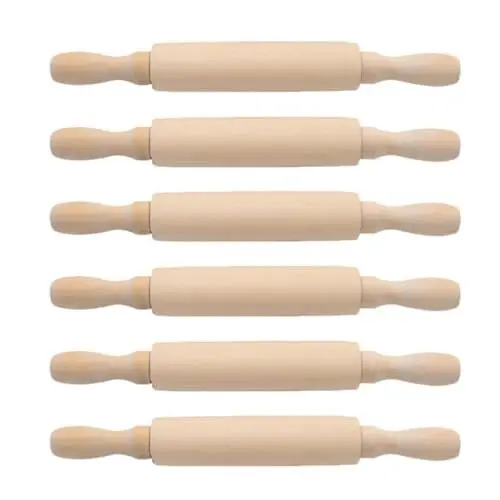 Produktbild: Luxshiny 6 Stück Mini-Nudelholz Aus Holz Für Kinder Kleine Holzrollen Für Kunst Und Basteln Backen Von Plätzchenteig Kochen Von Ton