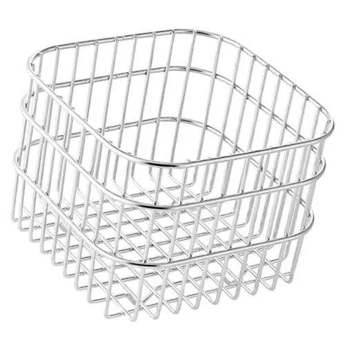 Produktbild: Luxshiny Edelstahl-Obstkorb Draht-Aufbewahrungskorb Quadratischer Metall-Gemüsekorb Speisekammer-Organisationsbehälter Für Küchenarbeitsplatte Wäsche Kühlschrank Gefrierschrank Organizer
