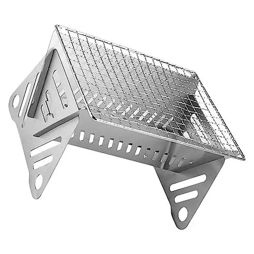 Produktbild: Luxshiny Klappbarer Camping-grill Aus Edelstahl Für Outdoor-bbq Leicht Tragbar Für Reisen Und Robust Und Verschleißfest Für Lange Nutzung