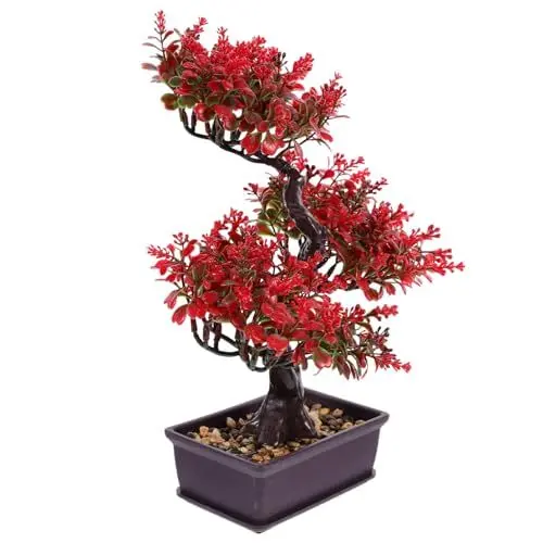Produktbild: Luxshiny KüNstlicher Bonsai Baum: Japanische Kunstpflanze Mit Topf Dekoration FüR Wohnzimmer, BüRo, Fensterbank Und Badezimmer - 36 cm Hoch