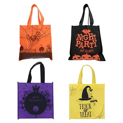 Produktbild: Luxshiny Kürbis 4 Stück Halloween-Einkaufstasche Große Einkaufstaschen Behälter Für Kekse Kekstüten Partybevorzugung Süßigkeitenbehälter Goodie-Bag Großeinkauf Geschenk Vlies Kleidersack