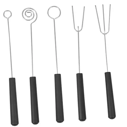 Produktbild: Luxshiny 5-teiliges Schokoladengabel-Set Aus Edelstahl Für BBQ Kebab Schokolade Süßigkeiten