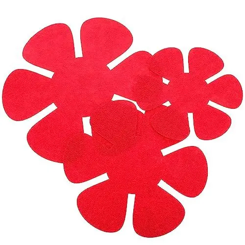 Produktbild: Luxshiny Tassenuntersetzer Filzuntersetzer 12 Stück Vliesstoff Tischsets In Blumenform Antihaftbeschichtet Tischsets Schutz Für Esstisch Zuhause Küche Rot Unterlage