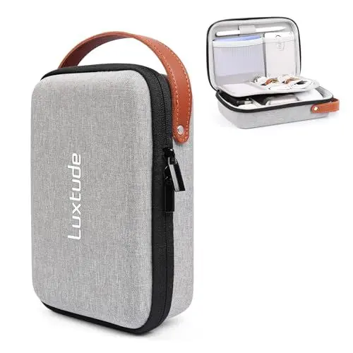 Produktbild: Luxtude Kabel Organizer Tasche, Kabel Organizer Reise, Hartschale Elektronik Tasche, Klein Kabeltasche Organizer für Ladekabel, Ladegerät, Powerbank, Festplatten