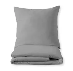 Produktbild: Luxuriöses Bettset aus Mako-Satin 100% Baumwolle 135x200 155x220 200x200 200x220, Größe:200 x 220 cm, Farbe :Grau