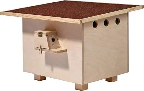 Produktbild: Luxus-INSEKTENHOTELS 28275e Großer Hummelnistkasten - Hummelhaus aus Holz - Hummelkasten inkl Nistmaterial - Hummelhotel mit Bitumendach - Insektenhotel - Natur - 51 x 43 x 36 cm