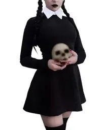 Produktbild: LUYANA Halloween Karneval Kostüm Casual Kleid Damen Cosplay Party Kleider Schwarz XS