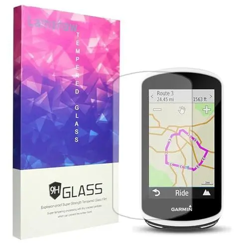 Produktbild: LvBu Panzerglas Schutzfolie Kompatibel für Garmin Edge 1030, 9H Filmhärte Gehärtetem Schutzglas, Vollständige Abdeckung, Hohe Empfindlichkeit Panzerglas Displayschutzfolie (2 Pack)