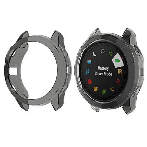 Produktbild: LvBu Schutzhülle kompatibel Für Garmin Fenix 6S, All-Around Case Ultra dünn TPU Schutz Hülle für Garmin Fenix 6S / Garmin Fenix 6S Sapphire/Garmin Fenix 6S Pro (2 Stück) (Schwarz)