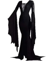 Produktbild: LVCBL Festkleid Damen Ballkleid Maxi Kleider Schulterfrei Halloween Gothic Kleid Schwarz 2XL