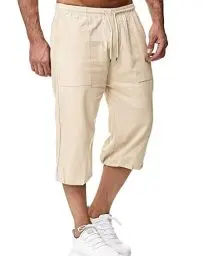 Produktbild: LVCBL Lässige Herren-Shorts mit elastischer Taille und Taschen Khaki XL