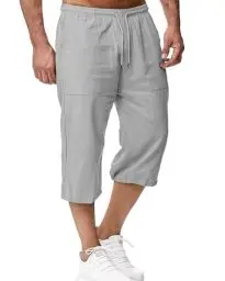 Produktbild: LVCBL Men's Shorts Casual Drawstring Summer with Elastic Waist Hellgrau L