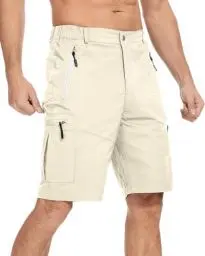 Produktbild: LVCBL Herren Cargo Shorts mit Multi Taschen Sommer Schnelltrocknend Outdoor Wanderhose Begie 2XL