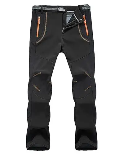 Produktbild: LVCBL Wanderhose Herren Outdoorhose Wasserdicht Skihose Softshellhose Winddicht Hose Schwarz 2XL
